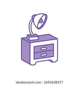 Bedside Table icon clean and modern vector illustration