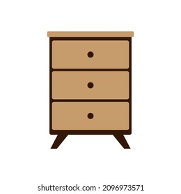Icono de tabla de la cama. Silueta de colores. Vista frontal. Ilustración gráfica plana vectorial simple. Objeto aislado sobre un fondo blanco. Aislar.