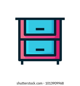 bedside table icon filled outline