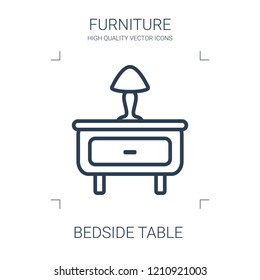 bedside table icon. high quality line bedside table icon on white background. from furniture collection flat trendy vector bedside table symbol. use for web and mobile