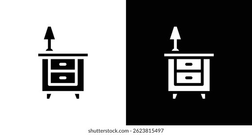 Bedside table icon for logo web mobile app UI design.