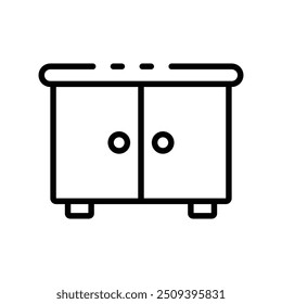 Icono de mesita de noche. Diseño de estilo de contorno aislado sobre fondo blanco