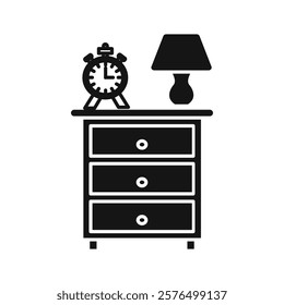Bedside table icon Simple thin line flat symbol