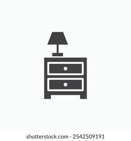 Bedside table icon in solid style.