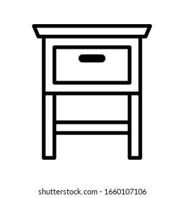 Bedside table icon vector sign and symbols on trendy design