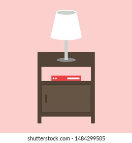 Bedside table isolated icon on background