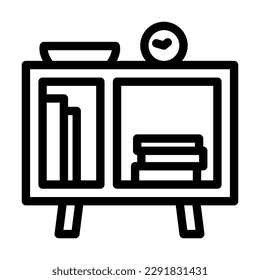 bedside table kid bedroom line icon vector. bedside table kid bedroom sign. isolated contour symbol black illustration