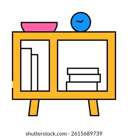 bedside table kid bedroom line icon vector. bedside table kid bedroom sign. isolated symbol illustration