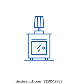 Bedside table line icon concept. Bedside table flat  vector symbol, sign, outline illustration.