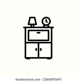 bedside table line icon, isolated icon in light background, perfect for website, blog, logo, graphic design, social media, UI, mobile app
