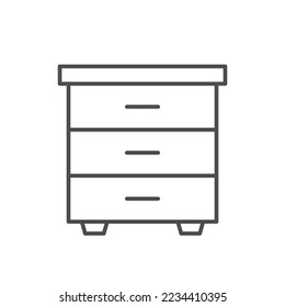 Bedside table line outline icon