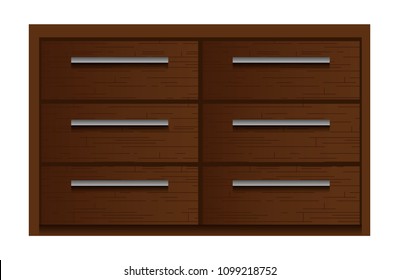 Bedside table mockup. Realistic illustration of bedside table vector mockup for web design isolated on white background