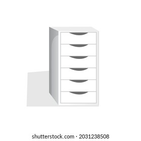 Mesa de la cama para papel y papel aislado sobre fondo blanco.