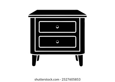 Bedside table silhouette vector art design