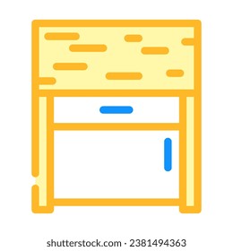 bedside table top view color icon vector. bedside table top view sign. isolated symbol illustration