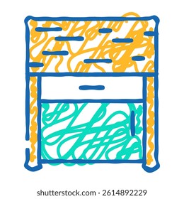 bedside table top view doodle icon sketch vector. bedside table top view sign. isolated symbol illustration