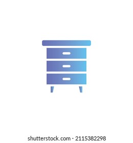 Bedside table vector icon with gradient