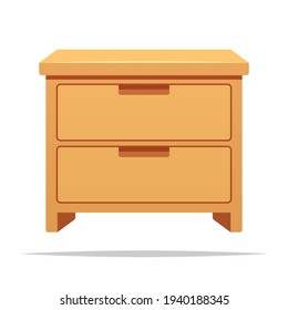 Bedside table vector isolated illustration