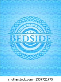 Bedside water emblem background.
