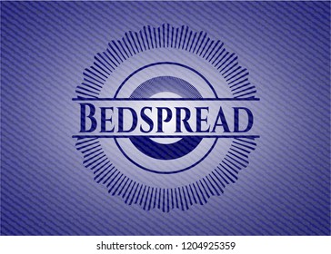 Bedspread emblem with jean background