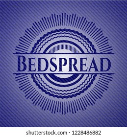 Bedspread emblem with jean background