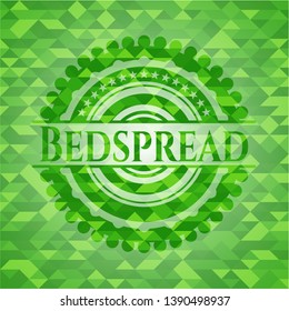 Bedspread green emblem. Mosaic background. Vector Illustration. Detailed.