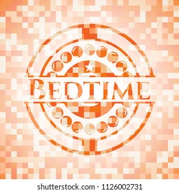 Bedtime abstract orange mosaic emblem