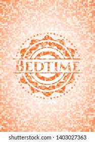 Bedtime abstract orange mosaic emblem