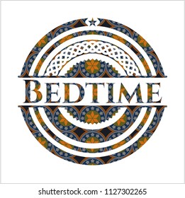 Bedtime arabic badge. Arabesque decoration.