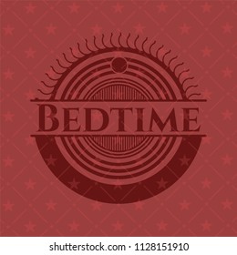 Bedtime badge with red background