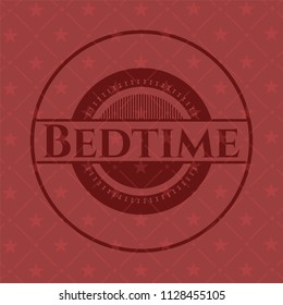 Bedtime badge with red background