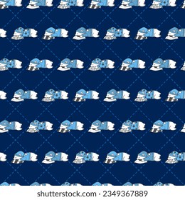 Bedtime Bear Bliss Vector Seamless Pattern can be use for background and apparel design