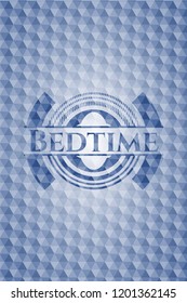 Bedtime blue polygonal emblem.