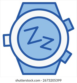 Ilustração de ícone único azul branco Bedtime