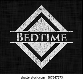 Emblema de tiza de la cama, estilo retro, tiza o textura de pizarra