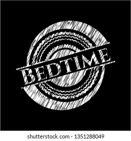 Bedtime chalkboard emblem on black board