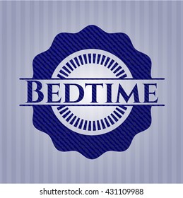 Bedtime emblem with denim texture