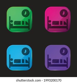 Icono de botón de cuatro colores de vidrio de BedBreakfast