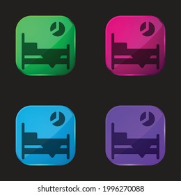 Bedtime four color glass button icon