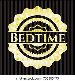 Bedtime golden emblem or badge