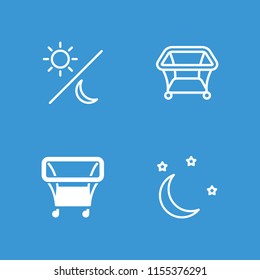 Bedtime icon. collection of 4 bedtime filled and outline icons such as . editable bedtime icons for web and mobile.