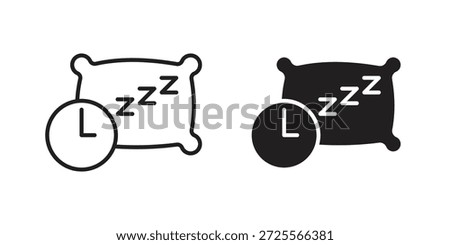 Bedtime icon in filled, thin line, stroke style for website and apps