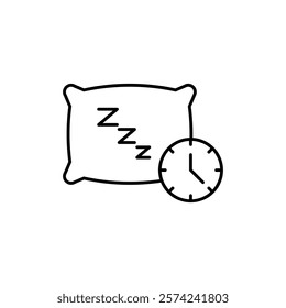 Bedtime icon linear logo isolated