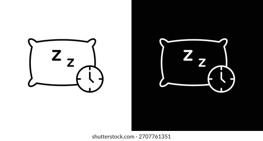 Pixel de icono de la hora de dormir perfecto. Símbolo de contorno. Dibujo lineal simple.