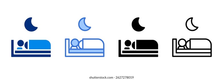 Bedtime Icon Set Multiple Style Vector Illustration