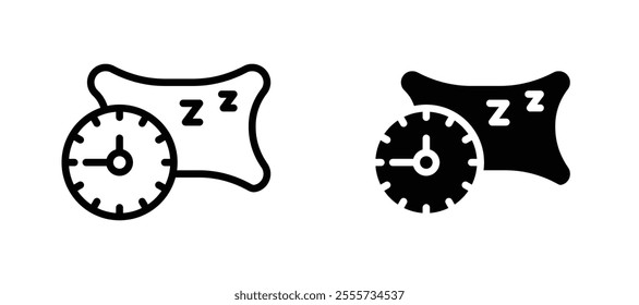 Bedtime icon symbol collection on white background.