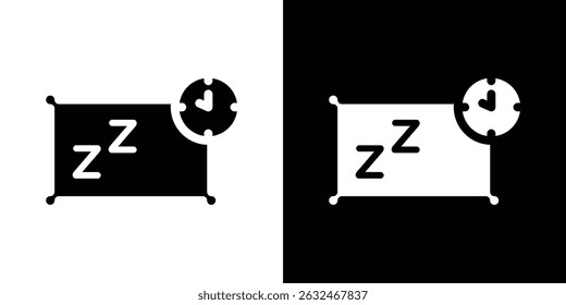 Bedtime icon Vector in flat style. Collection silhouettes