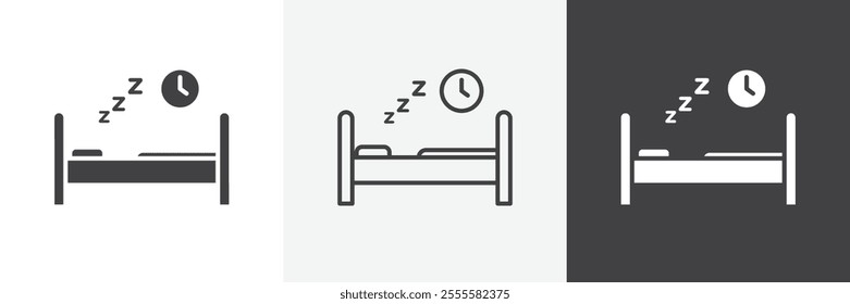 Bedtime icon vector set for ui designs