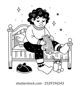Schlafenszeit-Illustration im handgezeichneten Stil