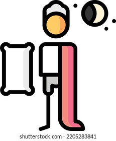 Bettzeit einzelne Stockillustration für Design-Elemente. Vektorgrafik auf weißem Hintergrund